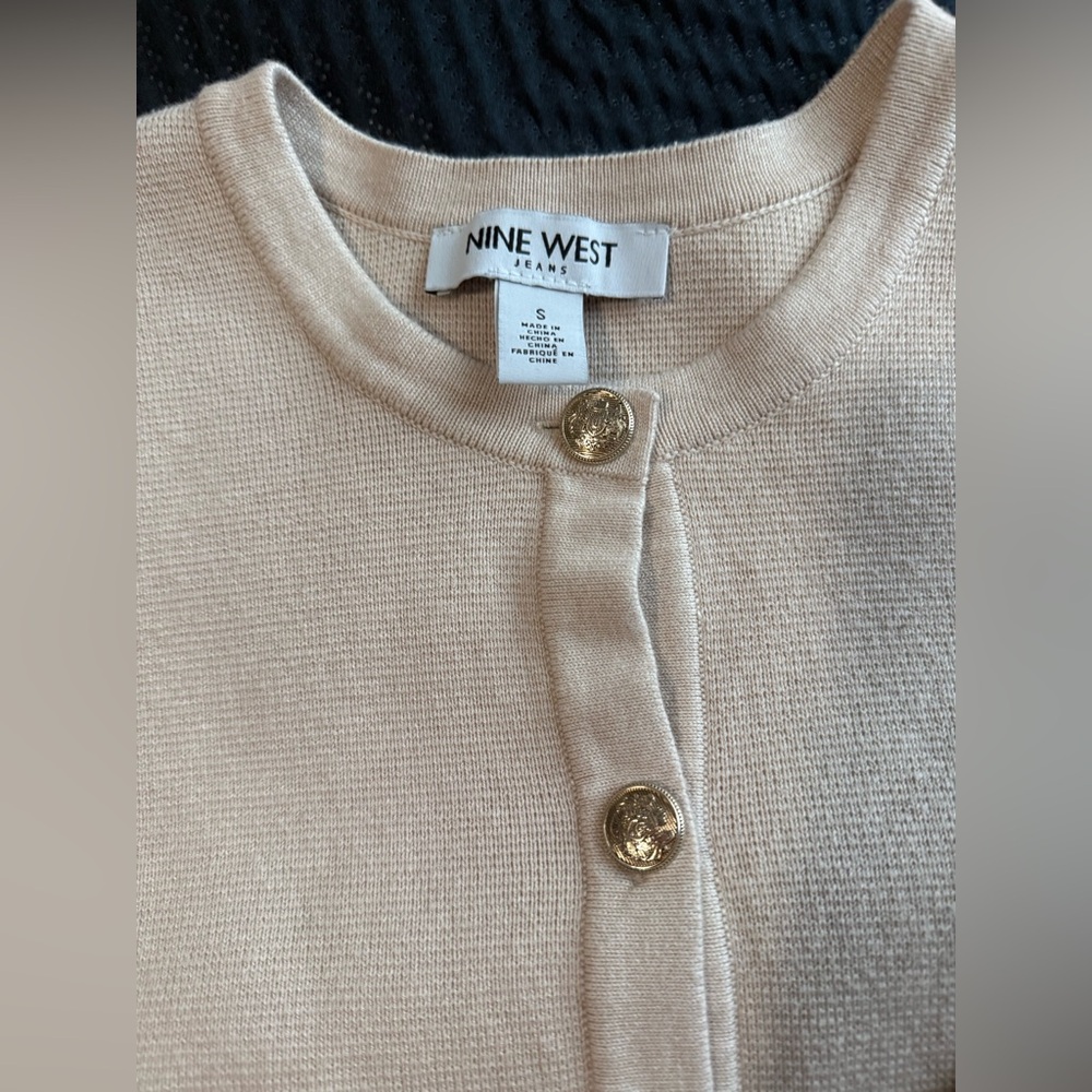 Nine West Light Beige Cardigan Sweater - Picture 3 of 4